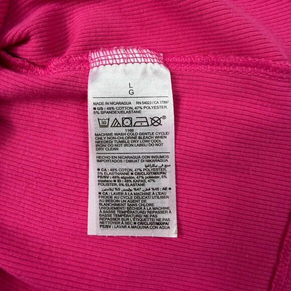 Old Navy Ribbed Tank Top Women’s Size L Fuchsia Stretch Cotton Blend - Picture 9 of 10